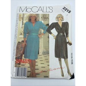 McCall's DYNASTY Collection 80s 2215 Misses' Dress & Belt Pattern 8 Uncut 1985